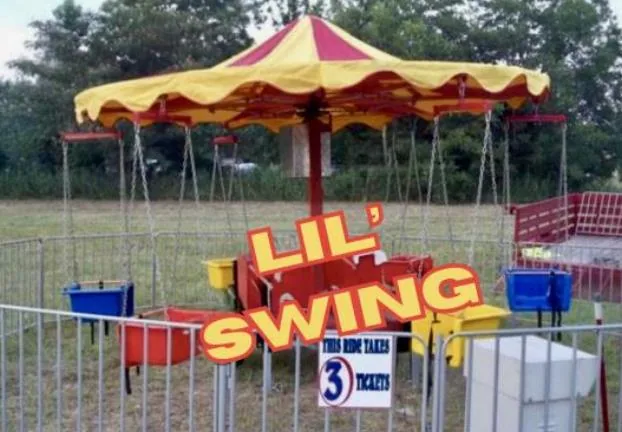 Kiddie swing ride rental with gentle motion for young children
