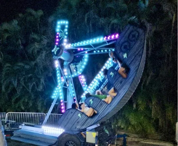 Phantom’s Revenge ride rental with pirate ship theme and LED lighting
